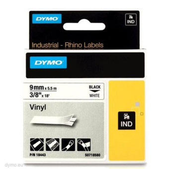 Klauke Špeciálna profi páska - RHINO - vinylová páska 9 mm x 5,5 m, biela na čiernej